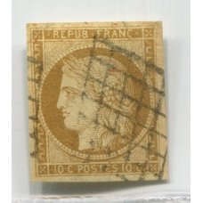 FRANCIA 1850 CERES Yv. 1 LA PRIMER ESTAMPILLA DEL PAIS MUY BUEN EJEMPLAR , HERMOSO 330 Euros