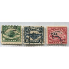 ESTADOS UNIDOS Yv. A 4/6 SERIE DE ESTAMPILLAS AEREAS USADAS 110 EUROS