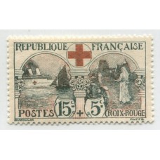 FRANCIA 1918 Yv. 156 CRUZ ROJA MUY BUEN SELLO NUEVA 140 Euros