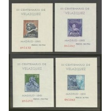 ESPAÑA 1961 Yv. BLOQUES 21/4 SERIE COMPLETA ESTAMPILLAS MINT PINTURAS DE VELAZQUEZ 40 EUROS