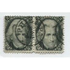 ESTADOS UNIDOS Yv. 027 PAREJA DE ESTAMPILLAS USADAS HERMOSA +120 EUROS