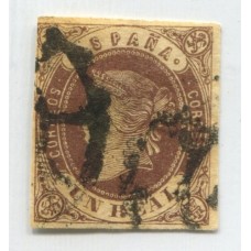 ESPAÑA 1862 YV. 057 ESTAMPILLA USADA 25 Euros