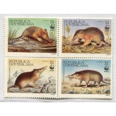 WWF DOMINICANA SERIE COMPLETA DE ESTAMPILLAS MINT FAUNA