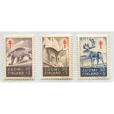 FINLANDIA FAUNA TUBERCULOSIS SERIE COMPLETA DE ESTAMPILLAS MINT