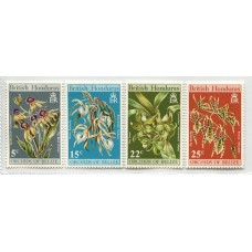 FLORES HONDURAS BRITANICAS SERIE COMPLETA DE ESTAMPILLAS MINT ORQUIDEAS