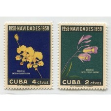 CUBA 1958 Yv. 496/7 SERIE COMPLETA DE ESTAMPILLAS MINT FLORES