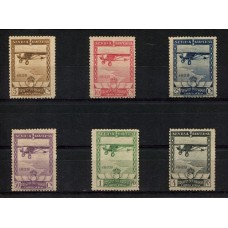 ESPAÑA 1929 Yv. AEREO 31/6 ESTAMPILLAS NUEVAS SIN GOMA SERIE COMPLETA 110 EUROS