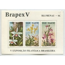 FLORES SERIE COMPLETA DE ESTAMPILLAS MINT EN BLOQUE DE BRASIL