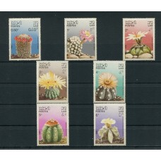 FLORES CACTUS LAOS SERIE COMPLETA DE ESTAMPILLAS MINT