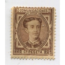 ESPAÑA 1876 Yv. 166 ESTAMPILLA NUEVA CON GOMA 9 Euros