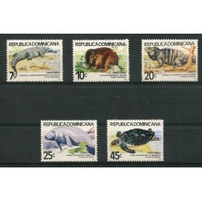 REPUBLICA DOMINICANA ANIMALES SALVAJES FAUNA MARINA SERIE COMPLETA DE ESTAMPILLAS MINT TORTUGAS