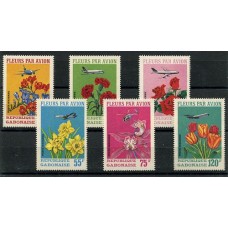 FLORES AVIONES GABON SERIE COMPLETA DE ESTAMPILLAS MINT FLORA