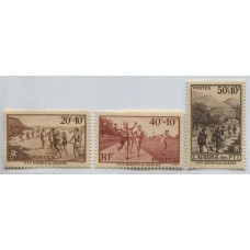 FRANCIA 1937 Yv. 345/7 SERIE COMPLETA DE ESTAMPILLAS NUEVAS MINT 10 EUROS