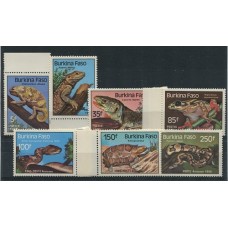 REPTILES TORTUGA BURKINA FASO FAUNA SERIE COMPLETA DE ESTAMPILLAS NUEVAS MINT