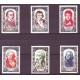 FRANCIA 1950 Yv. 867/72 SERIE COMPLETA USADA PERSONALIDADES