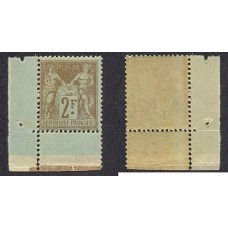 FRANCIA 1898 Yv. 105 ESTAMPILLA MINT CON DOBLE BORDE ESQUINA DE HOJA LUJO 185 Euros + 100 %