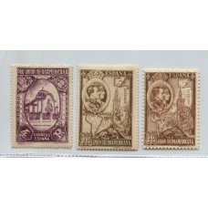 ESPAÑA 1930 Yv. 470, 471 y 472 LAS TRES ESTAMPILLAS FINALES Y MAS CARAS DE LA SERIE NUEVAS CON GOMA 130 EUROS