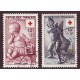 FRANCIA 1955 Yv. 1048/9 CRUZ ROJA SERIE COMPLETA USADA