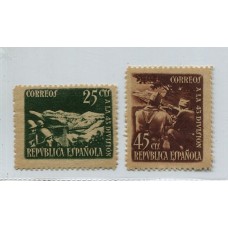 ESPAÑA 1938 Yv. 632/3 SERIE COMPLETA DE ESTAMPILLAS MINT MILITARES 60 EUROS