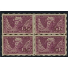 FRANCIA 1930 Yv. 256 LA SONRISA DEL ANGEL CUADRO DE ESTAMPILLAS NUEVAS MINT, MUY RARO Y DE LUJO 640 EUROS