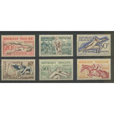 FRANCIA 1953 Yv. 960/5 SERIE COMPLETA MINT DEPORTES CABALLO NATACION 90 EUROS