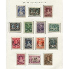 ESPAÑA 1927 Yv. 300/12 + 328 SERIE COMPLETA DE ESTAMPILLAS MINT DE LUJO YV. 320 EUROS EDIFIL 400 EUROS