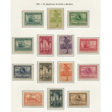 ESPAÑA 1929 Yv. 367/79 + E.  4 SERIE COMPLETA DE ESTAMPILLAS NUEVAS MINT YV. 305 EUROS EDIFIL 395 EUROS