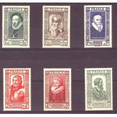 FRANCIA 1943 Yv. 587/92 SERIE COMPLETA DE ESTAMPILLAS NUEVAS MINT