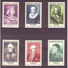 FRANCIA 1955 Yv. 1027/32 SERIE COMPLETA DE ESTAMPILLAS NUEVAS MINT 160 Euros