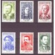 FRANCIA 1958 Yv. 1166/71 SERIE COMPLETA DE ESTAMPILLAS NUEVAS MINT