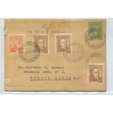 ARGENTINA 1951 ENTERO POSTAL TARJETA CIRCULADA DESDE ARROYO URQUIZA ENTRE RIOS