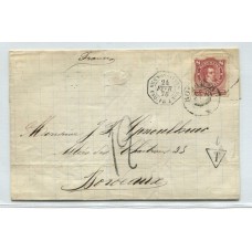 ARGENTINA 1878 PLIEGO DESDE ROSARIO CON MARCA DE PAQUEBOT FRANCES J Nº 6 CIRCULADO A FRANCIA, TRANSITO EN BUENOS AIRES