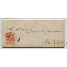 ARGENTINA 1867 PLIEGO COMPLETO CIRCULADO CON MATASELLO ROCOCO DE SALTA