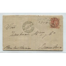 ARGENTINA 1876 PLIEGO COMPLETO CIRCULADO DESDE TANDIL CON RARISIMA MARCA CORREOS URBANOS 4 Ctvos.