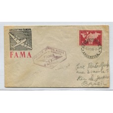ARGENTINA 1946 SOBRE PRIMER VUELO FAMA CIRCULADO A BRASIL