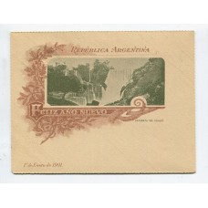 ARGENTINA 1900 ENTERO POSTAL SOBRE CARTA CON VISTA INTERIOR CATARATAS