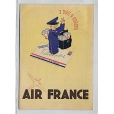 ARGENTINA 1939 TARJETA POSTAL PUBLICITARIA DE LA Cia. AIR FRANCE CIRCULADA A INGLATERRA