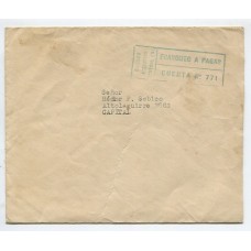 ARGENTINA 1955 SOBRE FRANQUEO A PAGAR  DE PRESIDENCIA DE LA NACION ( RESIDENCIA PRESIDENCIAL ) ACUSANDO RECIBO DE CARTA Y ACOMPAÑANDO DOS AVISOS DE RECIBO (AR) ENVIADO AL Gral. PERON Y A EVA PERON