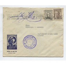 ARGENTINA 1941 SERVICIO OFICIAL DEL COMITÉ OLIMPICO ARGENTINO POR LOS PRIMEROS JUEGOS PANAMERICANOS CON FRANQUEO MIXTO SERVICIO Y MINISTERIAL M.J.I.