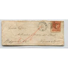 ARGENTINA 1870 GJ 38 SOBRE CON MATASELLO ESTRELLA DE CORDOBA