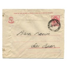 ARGENTINA 1946 ENTERO POSTAL SOBRE CIRCULADO CON MATASELLO CAUCETE SAN JUAN