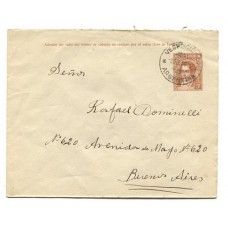 ARGENTINA 1940 ENTERO POSTAL SOBRE CIRCULADO CON MATASELLO VESPUCIO SALTA