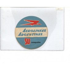 ARGENTINA 1955 ETIQUETA DE AEROLINEAS ARGENTINAS CON GOMA AL DORSO, FECHA TENTATIVA, RARA