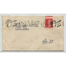 ARGENTINA 1955 CARTA CIRCULADA CON ESTAMPILLA SIN DENTAR NO CATALOGADA YA QUE ES EL GJ 1035 PAPEL NACIONAL