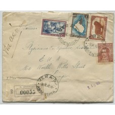 ARGENTINA 1940 BONITA CARTA DE PROCERES Y RIQUEZAS I CIRCULADA A USA