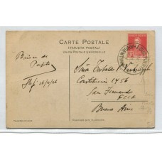 ARGENTINA 1926 TARJETA POSTAL CON MATASELLO SUCURSAL PUERTO SANTA FE