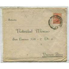 ARGENTINA 1919 CARTA CIRCULADA CON MATASELLO FERROCARRIL