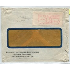 ARGENTINA 1967 CARTA CIRCULADA CON FRANQUEO MECANICO DE ETIQUETA NORTEAMERICANA " METERED MAIL"  RARA