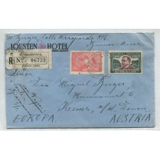 ARGENTINA 1933 SOBRE CON FRANQUEO DEL SELLO FUNDACION DE LA PLATA Y UNO DE CORREO AERO