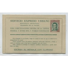 ARGENTINA 1936 ENTERO POSTAL EXPRESSO URBANO $ 1,40 DE PROCERES Y RIQUEZAS 1